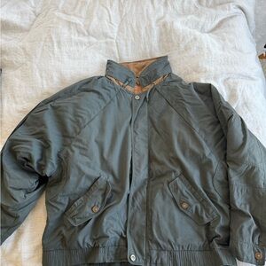 London Fog Green Jacket with Tan Accents